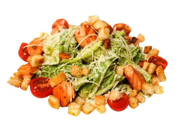 Салат Цезарь с лососем